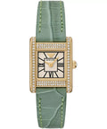 Emporio Armani Classic White Dial Green Leather Strap Watch for Women - AR11661