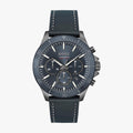 Hugo Boss Troper Chronograph Blue Dial Blue Leather Strap Watch for Men - 1514056