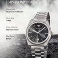 Emporio Armani Frederico Analog Black Dial Silver Steel Strap Watch for Men - AR11622
