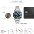 Versace Greca Dome Chronograph Blue Dial Silver Steel Strap Watch for Men - VE6K00323
