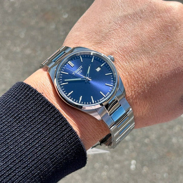Tissot PR 100 Blue Dial Silver Steel Strap Watch for Men - T150.410.11.041.00