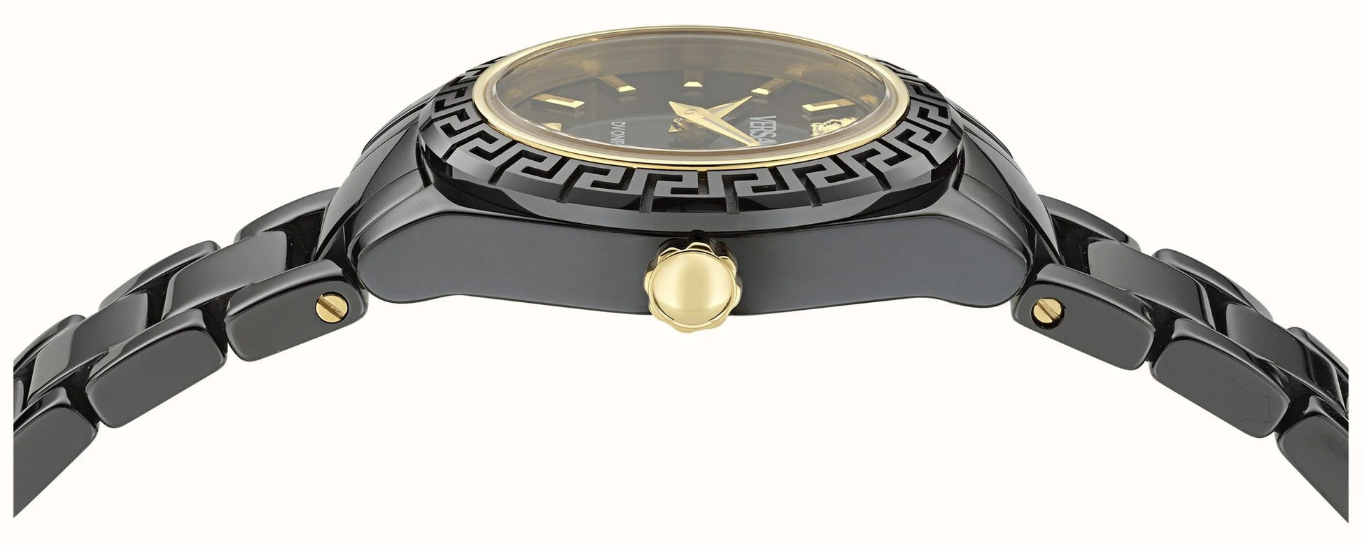 Versace DV One Mini Black Dial Black Steel Strap Watch for Women - VE9F00124