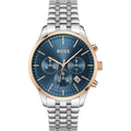 Hugo Boss Avery Chronograph Blue Dial Silver Steel Strap Watch for Men - 1514158