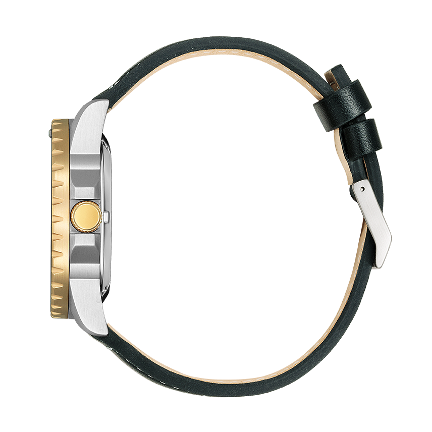 Citizen Mechanical Automatic Black Dial Black Leather Strap Watch for Men - NJ0176-10E