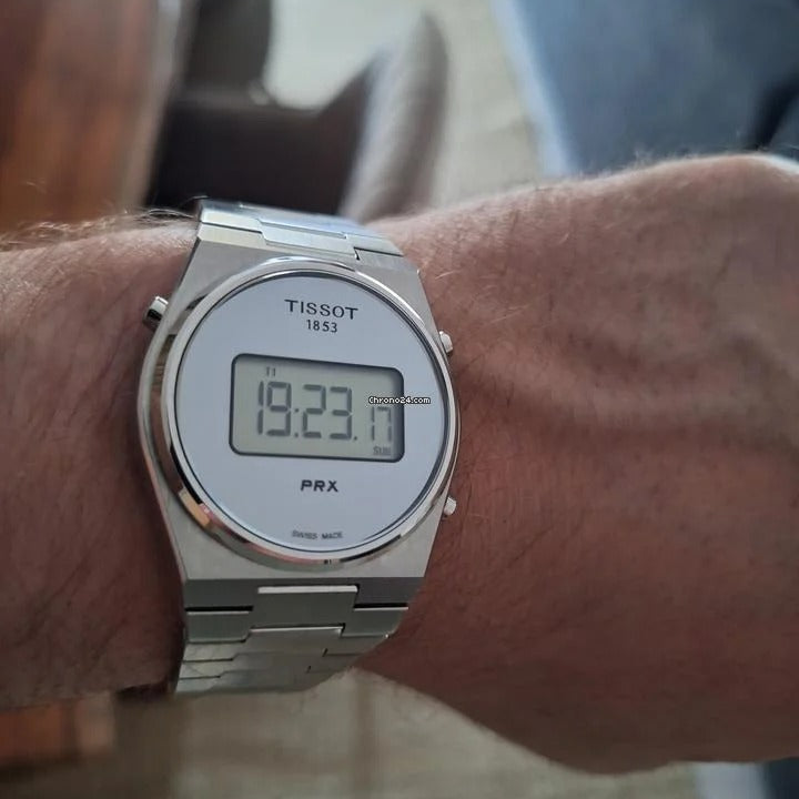 Tissot Digital Quartz Silver Dial Silver Steel Strap Watch for Men - T137.463.11.030.00