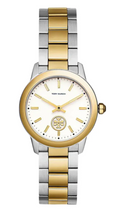 Tory Burch Collins White Dial Two Tone Steel Strap Watch for Women - TBW1306