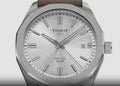 Tissot PRC 100 Solar Quartz Silver Dial Brown Leather Strap Watch for Men - T151.422.16.031.00
