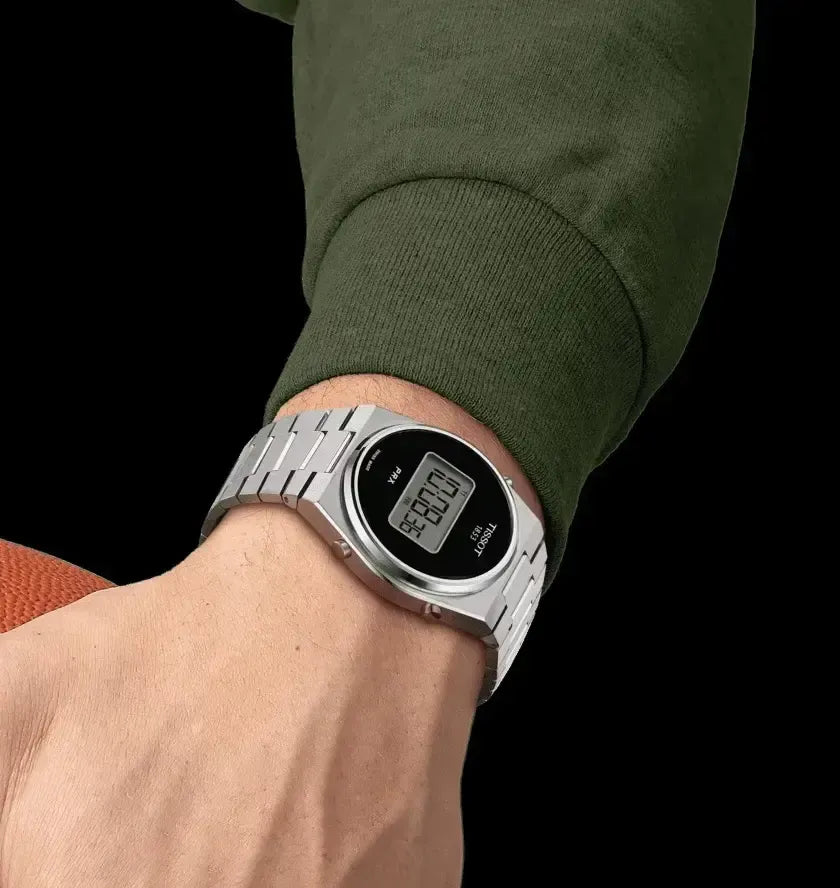 Tissot Digital Quartz Black Dial Silver Steel Strap Watch for Men - T137.463.11.050.00