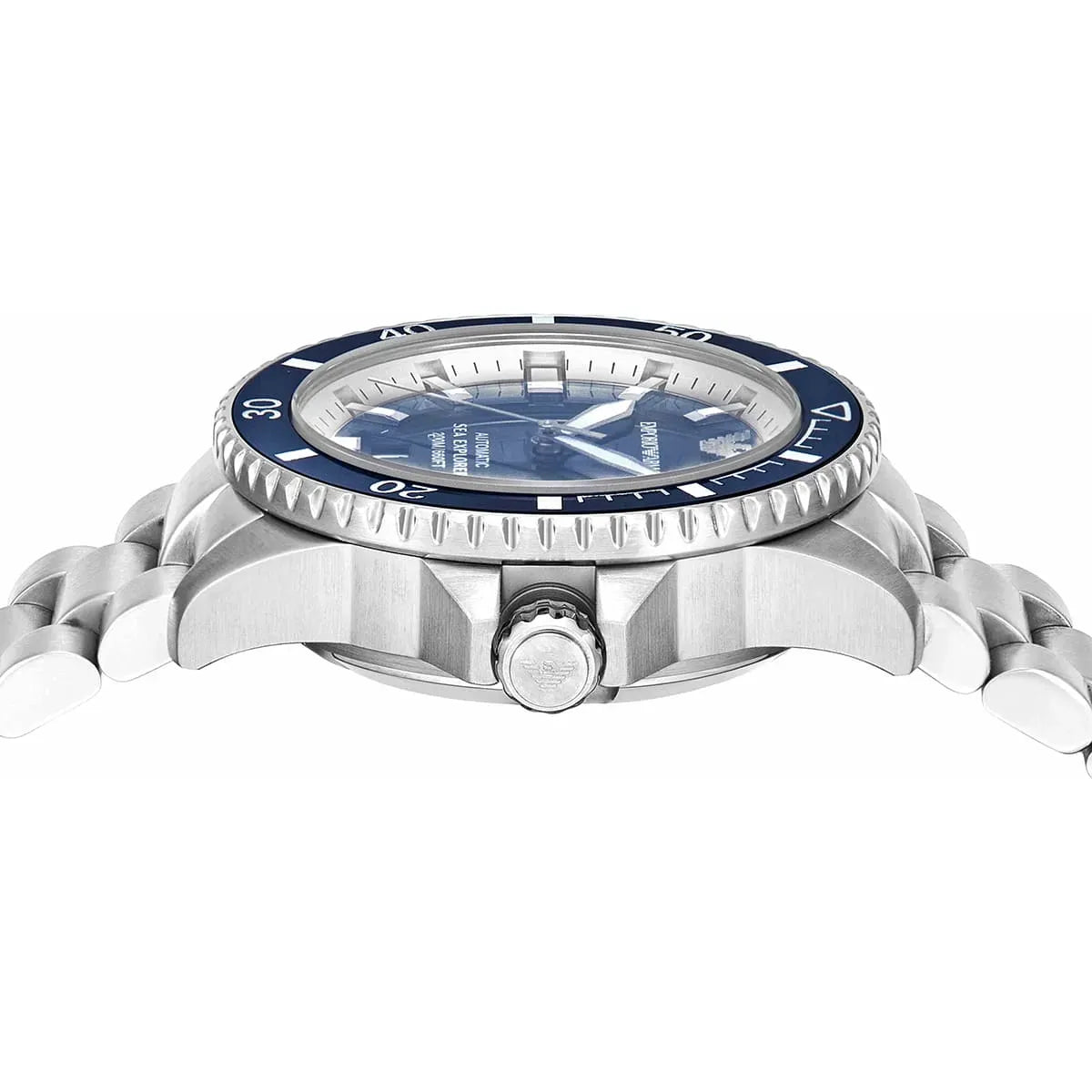 Emporio Armani cBlue Dial Silver Steel Strap Watch for Men - AR60079