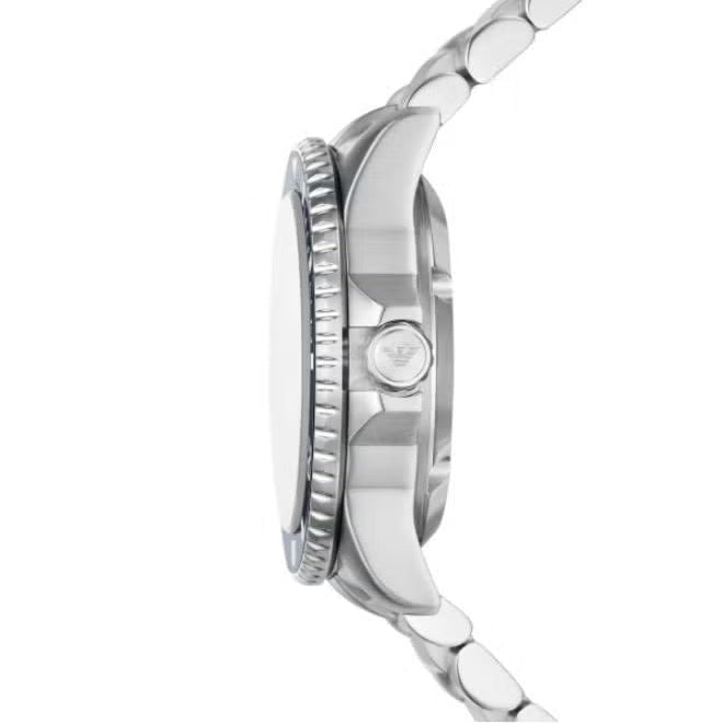 Emporio Armani Sea Explorer Green Dial Silver Steel Strap Watch for Men - AR60080
