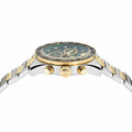 Versace Greca Dome Chronograph Green Dial Two Tone Steel Strap Watch for Men - VE6K00423