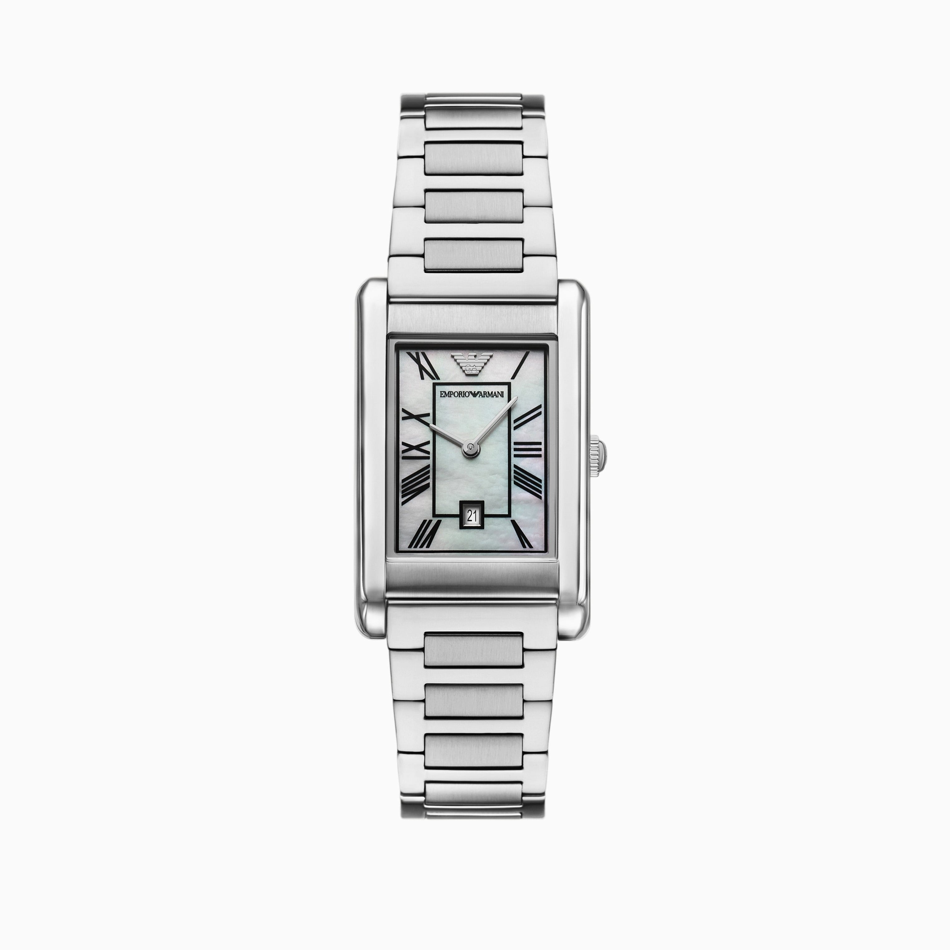 Emporio Armani Gino Mother of Pearl Dial Silver Steel Strap Watch for Men - AR11664