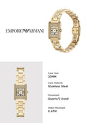 Emporio Armani Genni Crystals Gold Dial Gold Steel Strap Watch for Women - AR11663
