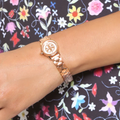 Tory Burch Riva Rose Gold Dial Rose Gold Steel Strap Watch for Women - TBW4037