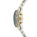 Versace Greca Dome Chronograph Green Dial Two Tone Steel Strap Watch for Men - VE6K00423