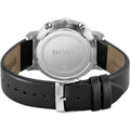 Hugo Boss Integrity Chronograph Black Dial Black Leather Strap Watch for Men - 1513777