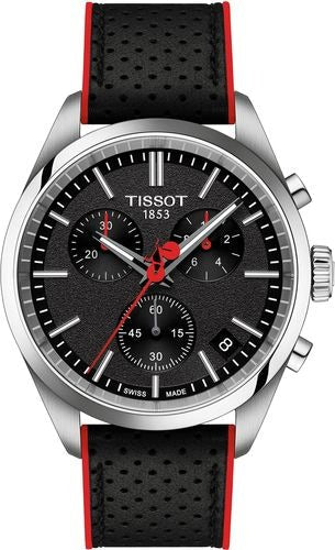 Tissot PR 100 Vuelta Chronograph Black Dial Silver Steel Strap Watch for Men - T150.417.11.051.01
