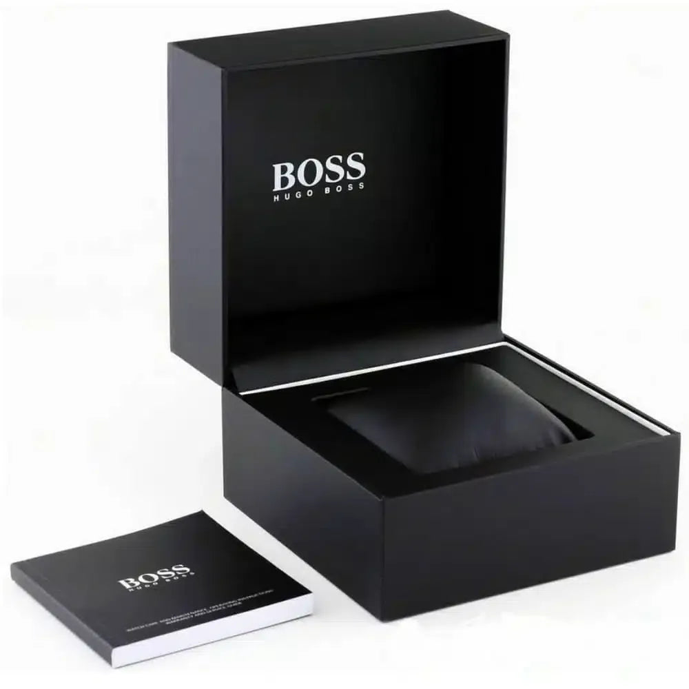 Hugo Boss Taper Chronograph Black Dial Black Steel Strap Watch for Men - 1514090