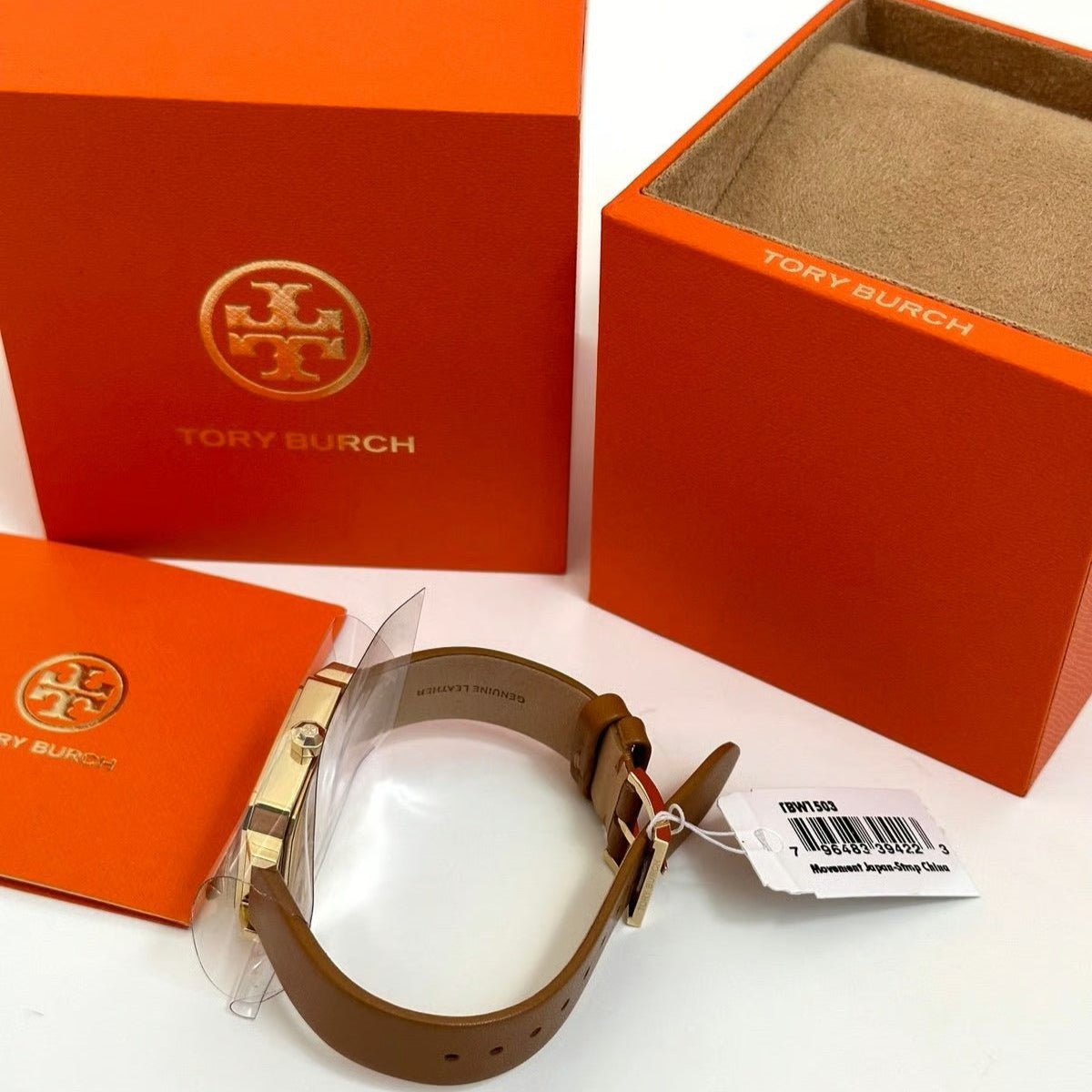 Tory Burch Robinson White Dial Brown Leather Strap Watch for Women - TBW1503