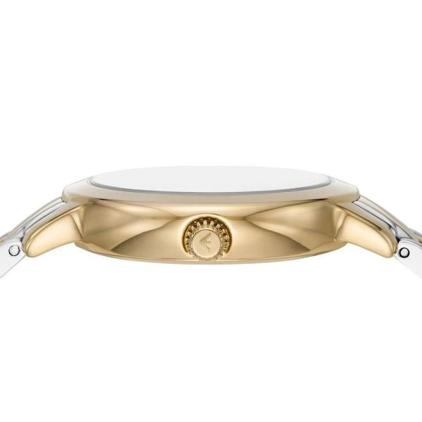 Emporio Armani Cleo Three Hand Mother of Pearl Dial Two Tone Steel Strap Watch for Women - AR11513