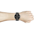 Hugo Boss Integrity Chronograph Black Dial Black Leather Strap Watch for Men - 1513777