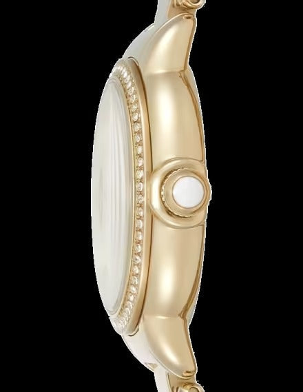 Emporio Armani Mia Crystals Gold Dial Gold Steel Strap Watch for Women - AR11609
