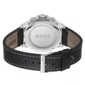 Hugo Boss Troper Chronograph Black Dial Black Leather Strap Watch for Men - 1514055