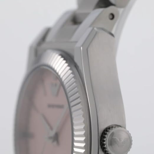 Emporio Armani Federica Pink Dial Silver Steel Strap Watch for Women - AR11658