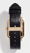 Tory Burch Robinson White Dial Black Leather Strap Watch for Women - TBW1504