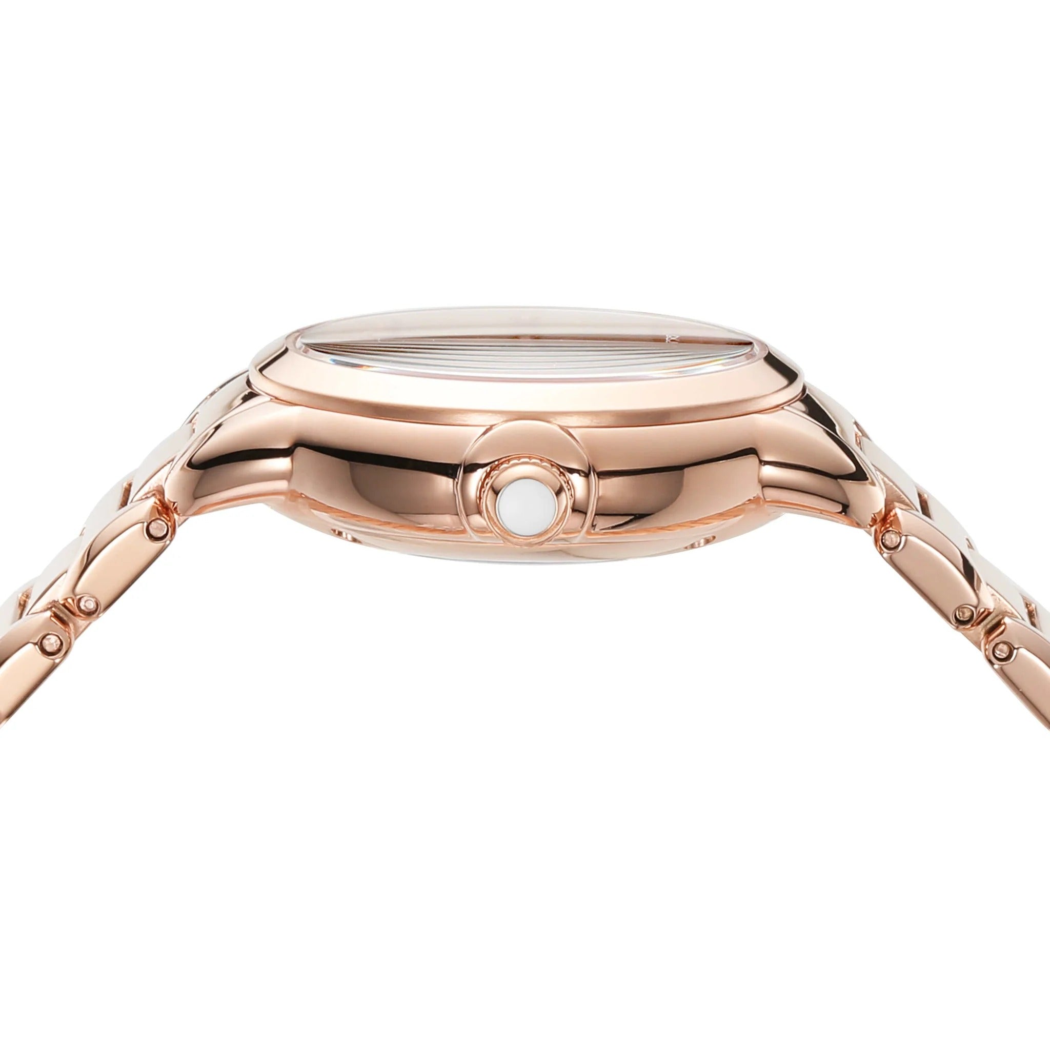 Emporio Armani Mia Meccanico Mother of Pearl Dial Rose Gold Steel Strap Watch for Women - AR60072