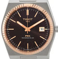 Tissot PRX Powermatic 80 18K Gold Brown Dial Silver Steel Strap Watch for Men - T931.407.41.291.00