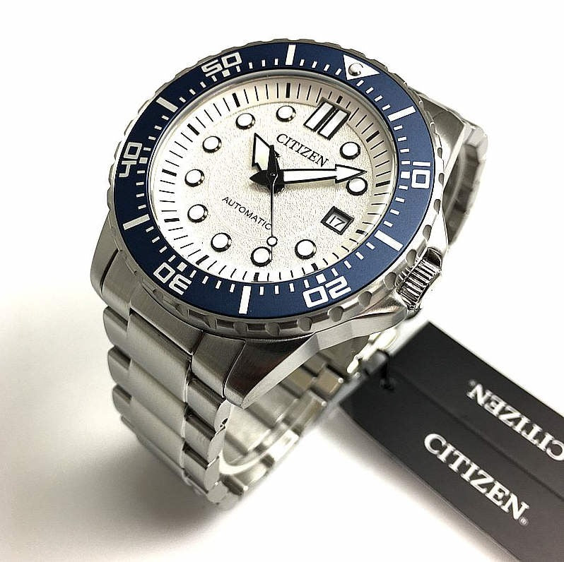 Citizen Mechanical Automatic White Dial Silver Steel Strap Watch for Men - NJ0171-81A