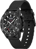Hugo Boss Admiral Chronograph Black Dial Black Nylon Strap Watch for Men - 1513918