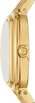 Tory Burch Oval White Dial Gold Steel Strap Watch for Women - TBW6032