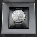 Hugo Boss Aeroliner Chronograph Black Dial Black Leather Strap Watch for Men - 1512567