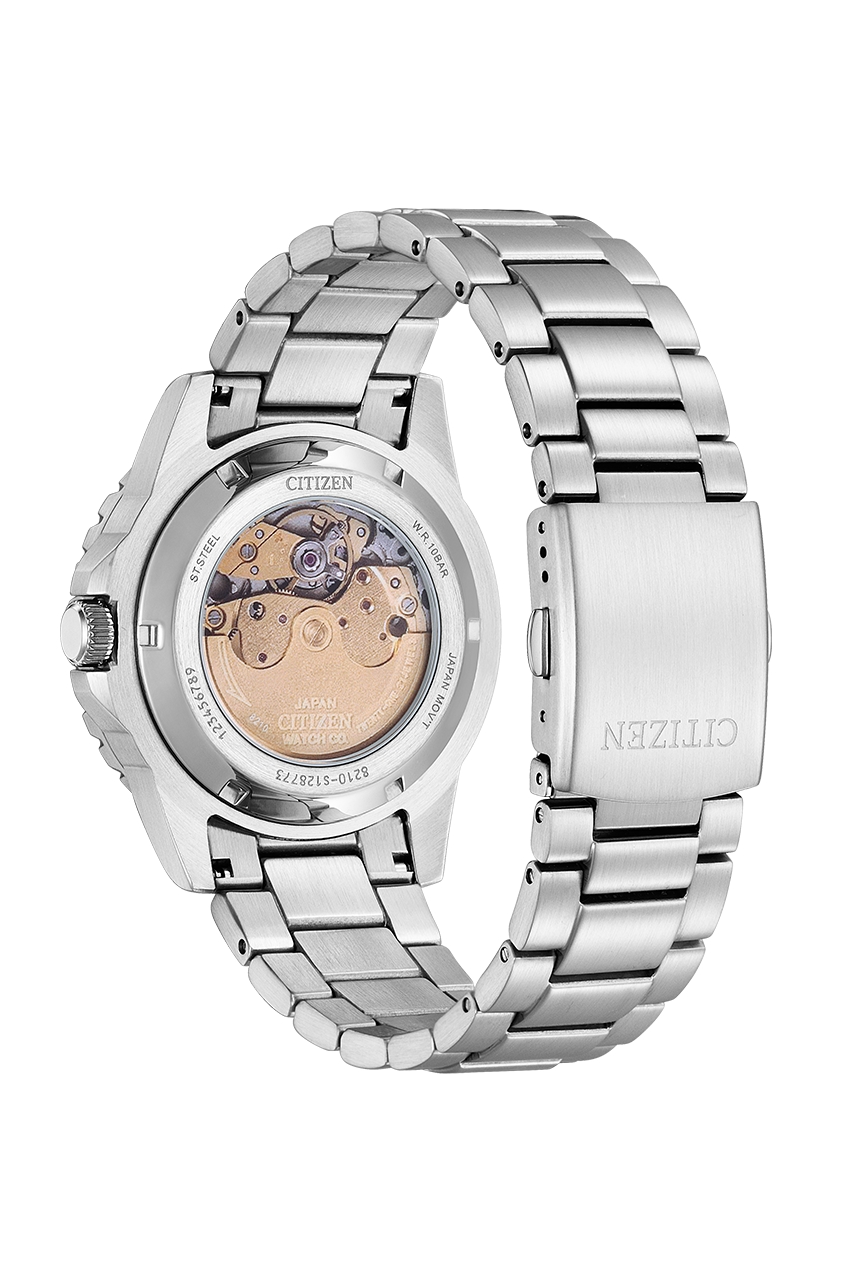 Citizen Mechanical Automatic Turquoise Dial Silver Steel Strap Watch for Men - NJ0170-83X