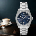 Emporio Armani Frederico Analog Blue Dial Silver Steel Strap Watch for Men - AR11620