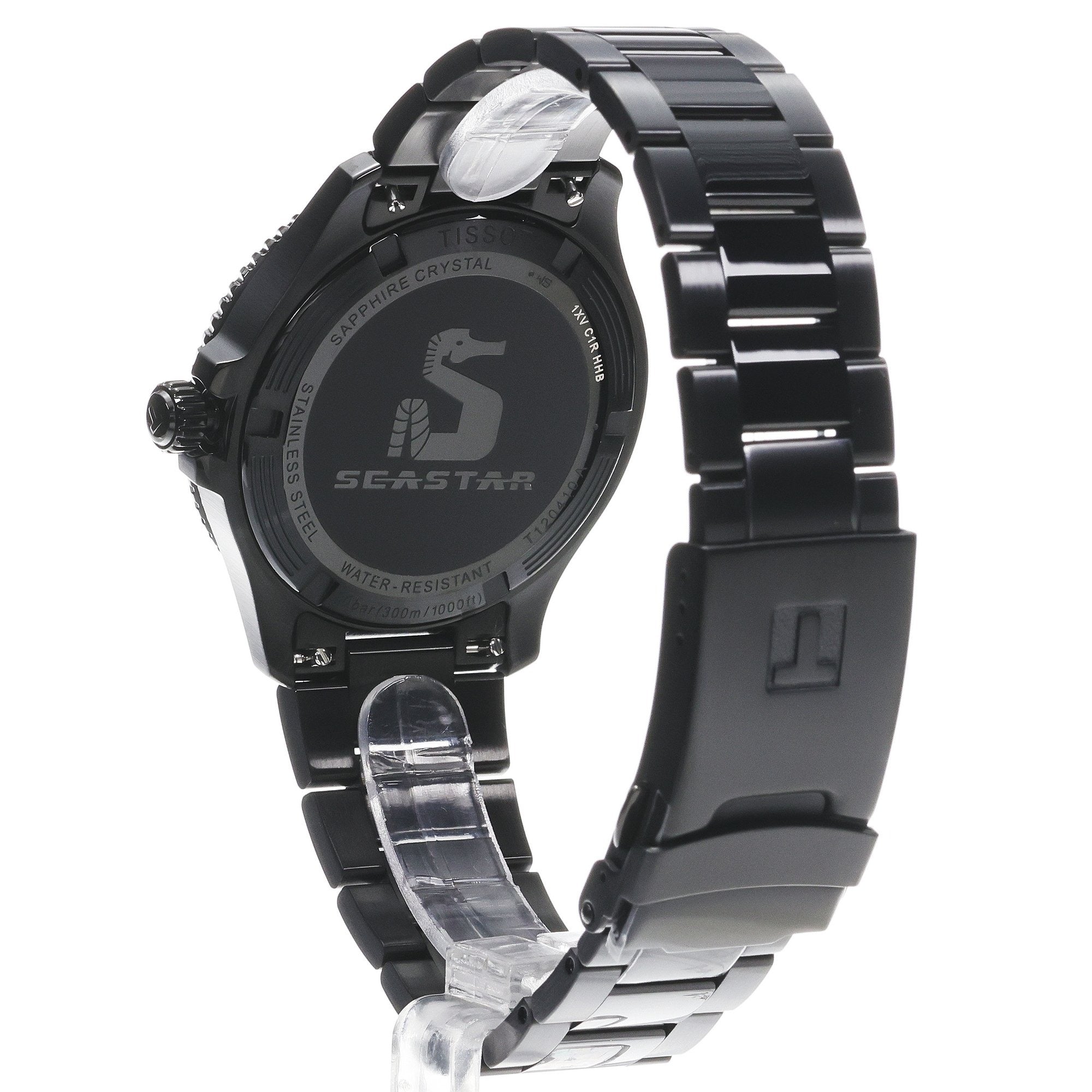 Tissot Tissot Seastar 1000 Quartz Green Dial Black Steel Strap Watch for Men - T120.410.33.091.00