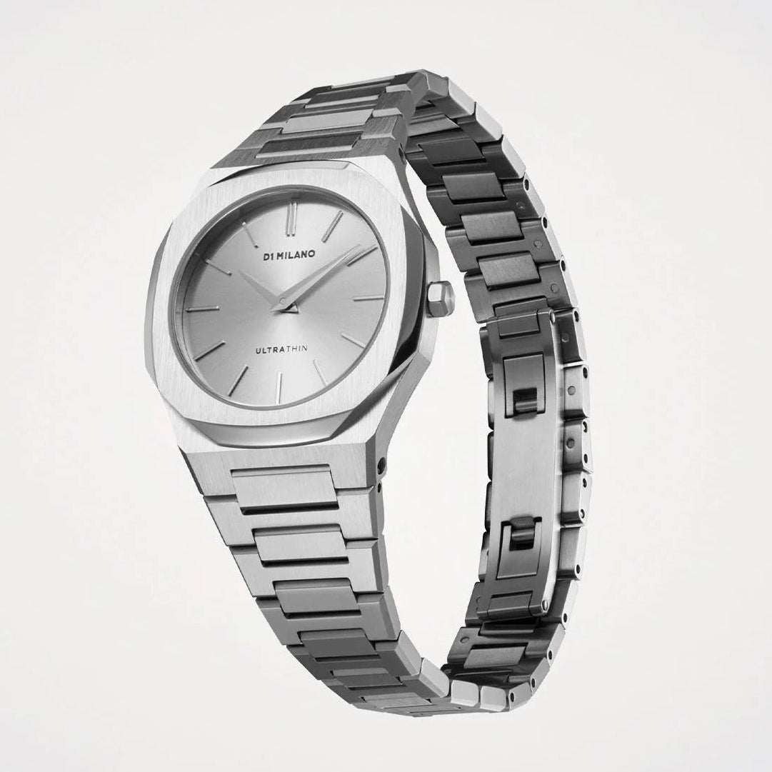 D1 Milano Ultra Thin Silver Dial Silver Steel Strap Watch for Women - D1-UTBL30