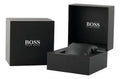 Hugo Boss Trace Chronograph Black Dial Black Leather Strap Watch for Men - 1514003