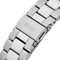 Hugo Boss Troper Chronograph Automatic Black Dial Silver Steel Strap Watch for Men - 1514202