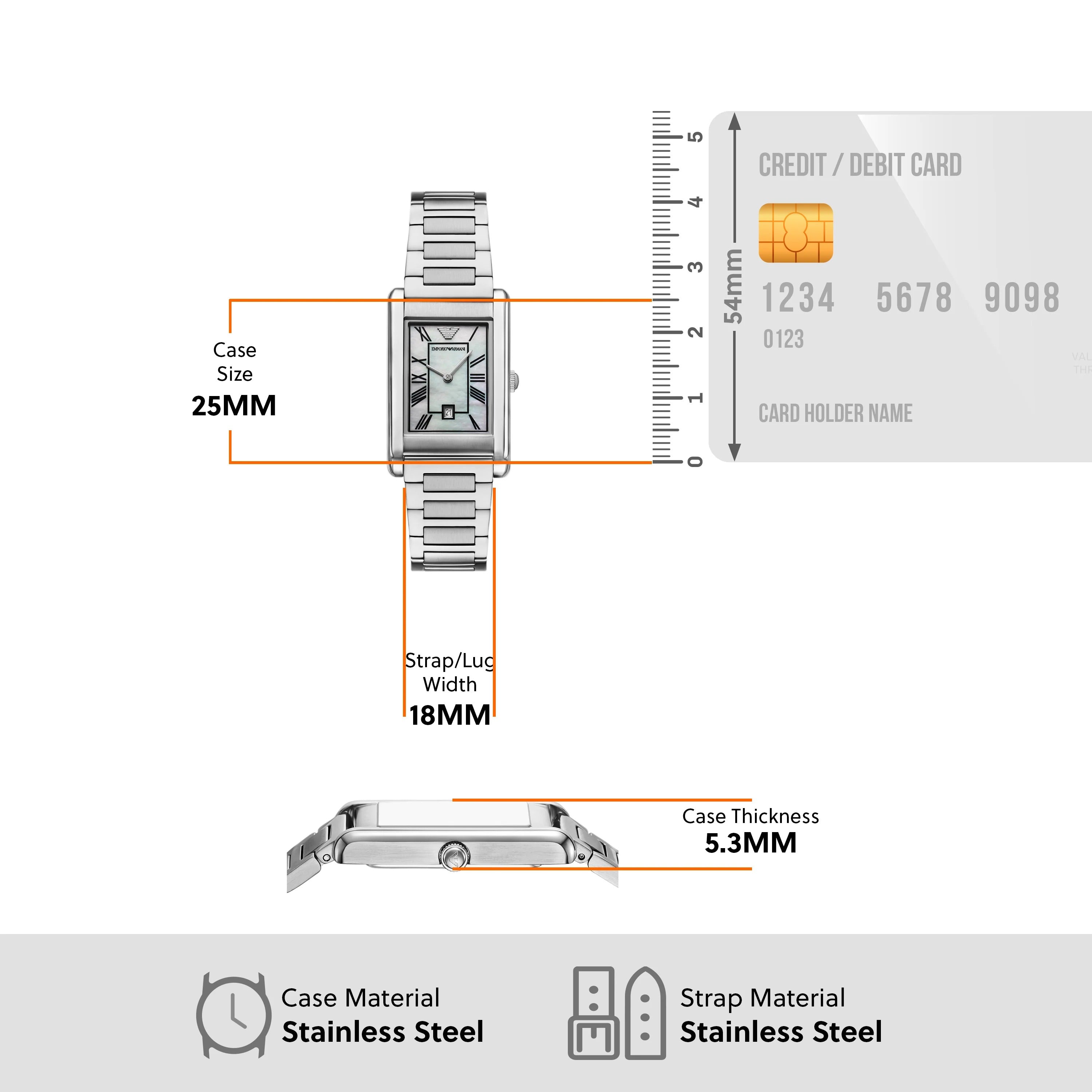 Emporio Armani Gino Mother of Pearl Dial Silver Steel Strap Watch for Men - AR11664
