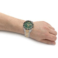 Versace Greca Dome Chronograph Green Dial Two Tone Steel Strap Watch for Men - VE6K00423
