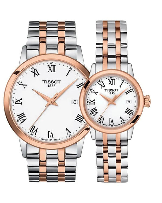 Tissot T Classic Dream Quartz White Dial Two Tone Steel Strap Watch for Men - T129.410.22.013.00
