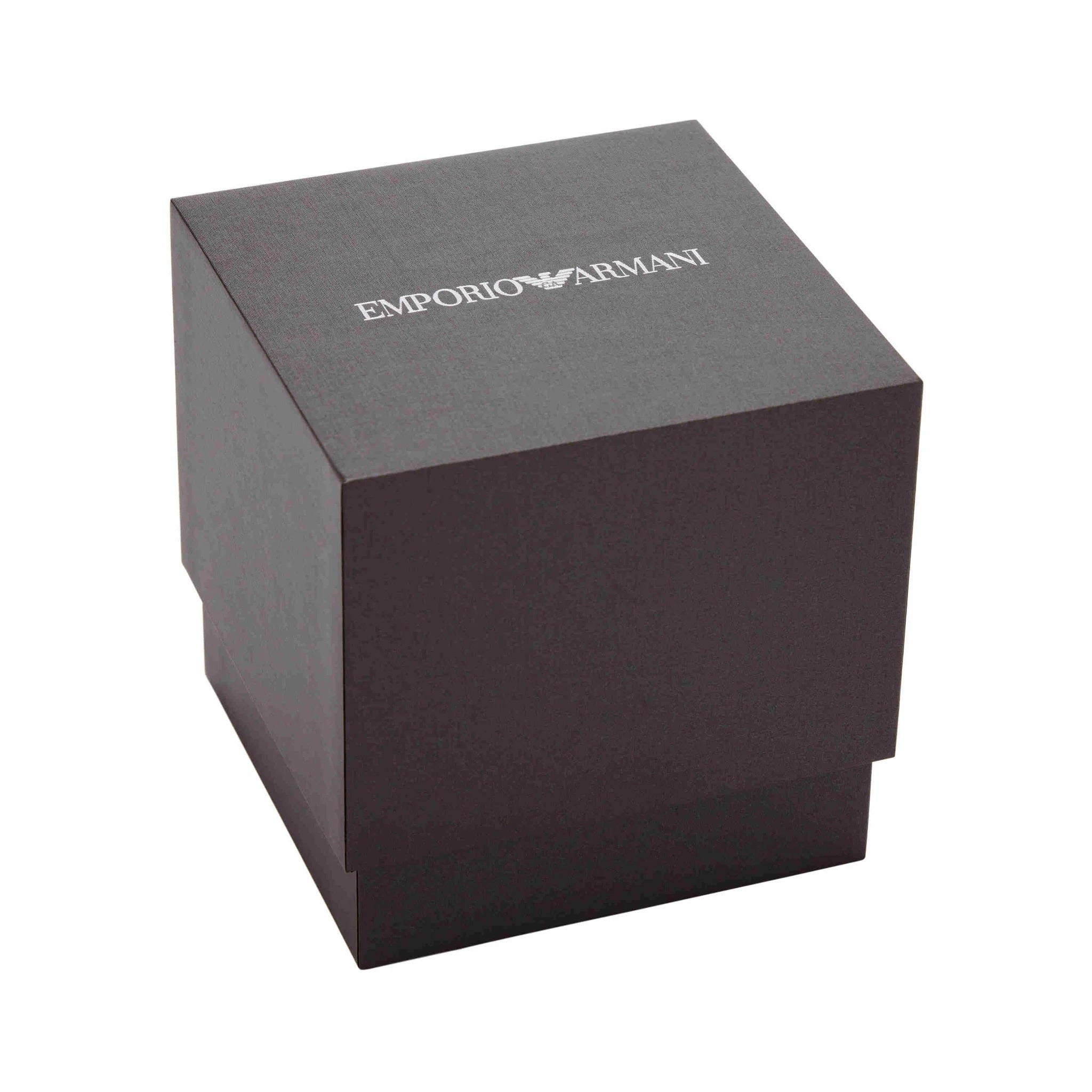 Emporio Armani Gianni T-Bar Blue Dial Silver Steel Strap Watch for Women - AR11627