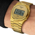 Tissot PRX Digital Quartz Gold Dial Gold Steel Strap Watch for Men - T137.463.33.020.00