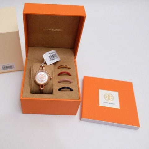 Tory Burch Riva Rose Gold Dial Rose Gold Steel Strap Watch for Women - TBW4037
