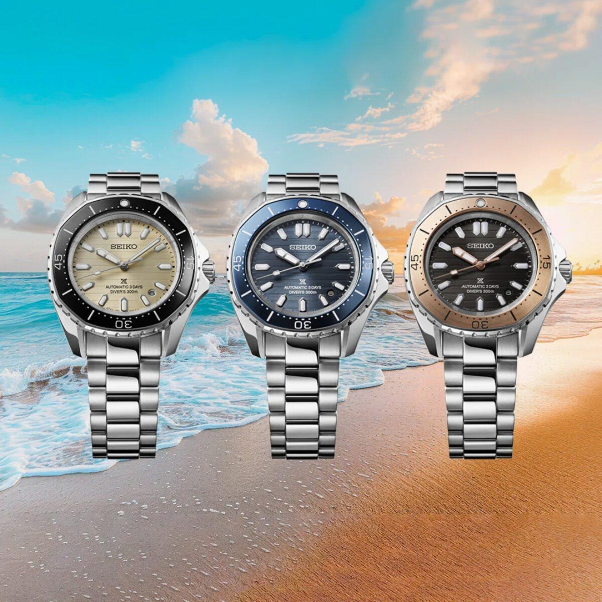 Seiko Prospex Polygonal Sea Diver Automatic Black Dial Silver Steel Strap Watch for Men - SPB485J1