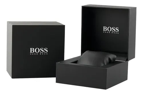 Hugo Boss Taper Chronograph Black Dial Black Steel Strap Watch for Men - 1514088