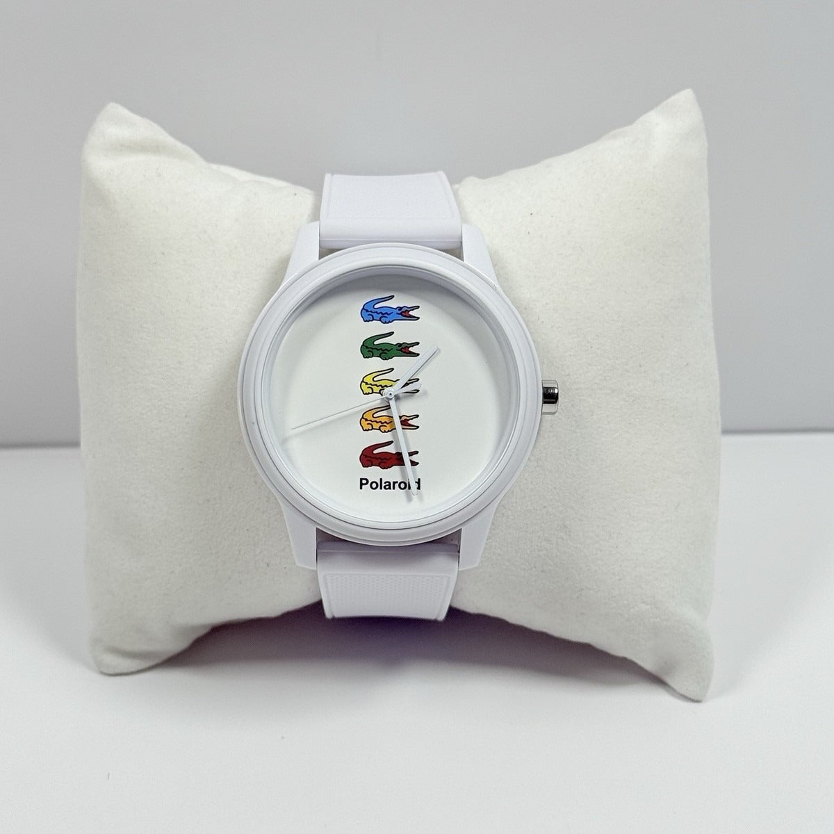 Lacoste Polaroid White Dial White Rubber Strap Watch for Men - 2011130